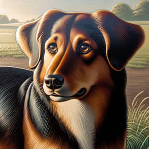 Attentive Canine: Detailed Playful Dog Portrait
