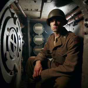 World War II Intelligence Officer in War Bunker