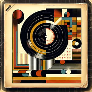 Vintage Abstract 1970s Album Cover Design | Geometric Shapes & Earthy Tones