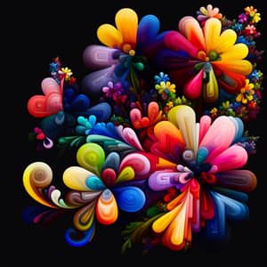 Abstract Flowers: Surrealistic Interpretation of a Variety of Species