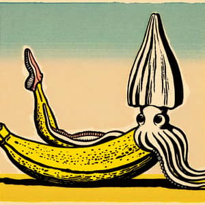 Squid Banana Yoga: Anime Style Artwork