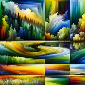Abstract Interpretation of Nature: Color Gradients & Tranquil Landscapes