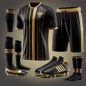 Chic Black & Gold Football Attire | Designer Outfit