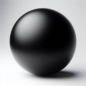 Deep Black Sphere Against White Background