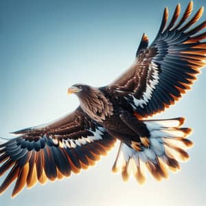 Majestic Eagle Soaring High in Pale Blue Sky | Stunning Capture