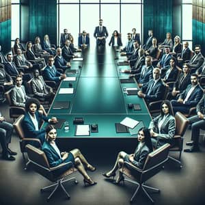Diverse Corporate Boardroom Professionals | Modern Office Scene