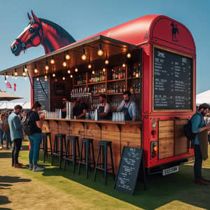 Unique Mobile Bar in Red Horse Box | Outdoor Event Drinks