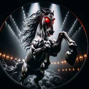 Majestic Black Horse with Glowing Red Eyes | Fantasy Art