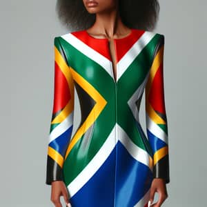 Woman in Outfit with South African Flag Design | Bold Fashion Statement