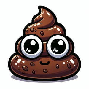 Funny Poop Emoji with Eyes