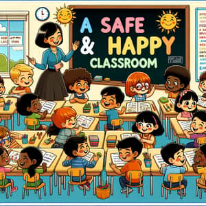 Vibrant Classroom Poster: A Safe & Happy Learning Environment