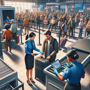 Diverse Airport Security Checkpoint | TSA Procedures and Efficiency