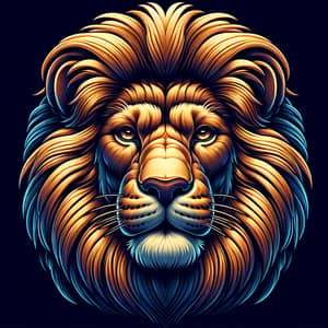 3D Lion Face T-Shirt Design | Majestic Mane & Piercing Eyes