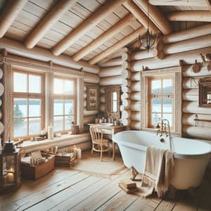 Vintage Log Cabin Bathroom Decor Ideas