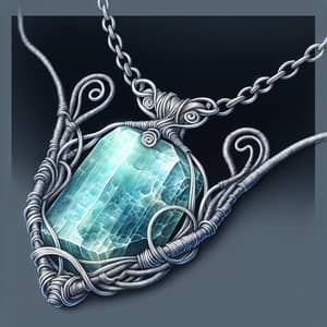 Elegant Amazonite Crystal Wire-Wrapped Necklace
