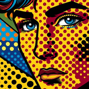 Pop Art Style Face Drawing with Ben-Day Dots Technique