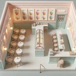 Frosty Florets Ice Cream Shop | Compact Architectural Floor Plan
