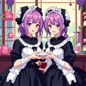 Maid Sisters Tea Service Pixel Art by Pixel Art