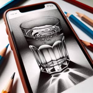 Grade 12 Student's Talented Sketch of Glass of Water