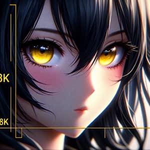 Anime-Style Girl Portrait in 8K Resolution with Vibrant Eyes