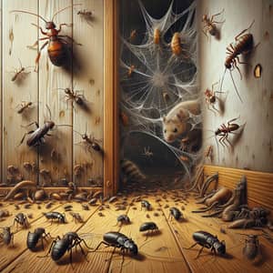 Common Household Pests: Ants, Cockroaches, Spider, and Mouse - Detailed Image