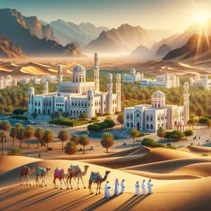 Panoramic Views of Oman: Sand Dunes, Architectural Marvels & Date Palm Groves