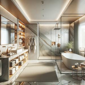 Luxurious Modern Bathroom Remodeling with Walk-in Shower and Floating Vanity