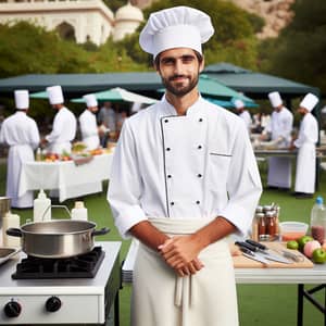 Professional Middle Eastern Male Chef in Dhoti | Outdoor Catering