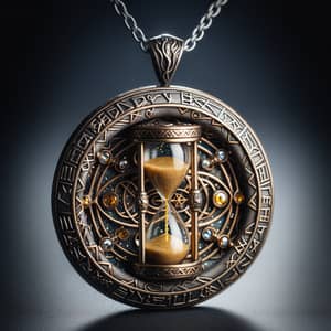Intricately Designed Hourglass Pendant on Silver Chain