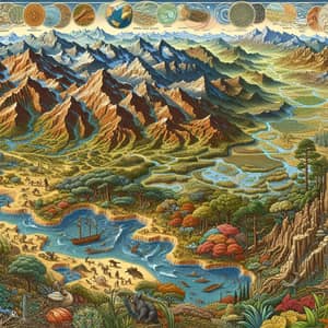 Intricate Natural Environment Illustration: Land, Relief, Water, Climate, Minerals, Flora & Fauna