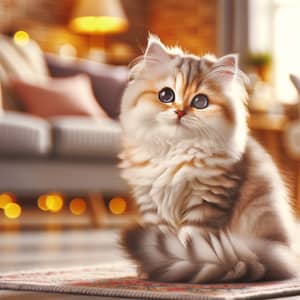 Graceful Cat with Fluffy Fur and Mesmerizing Eyes