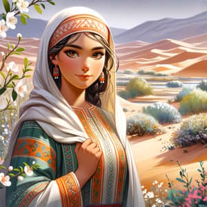 Wise and Brave Amazigh Girl in Stunning North African Landscape