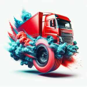 Vibrant Red Truck with Sleeping Berth | High-Speed Travel