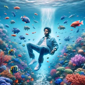 Surreal Underwater Scene with African American Rapper | Unique Style