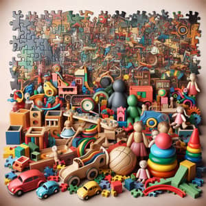 Enchanting Toys & Games Abstract Scene | Playful World Collage