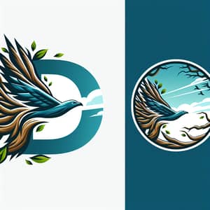 Letter D Flight Logo Design with Tree Branches | LogoJungle