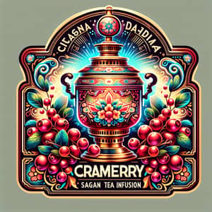 Russian Folk-Inspired Cranberry & Sagan Daila Tea Label