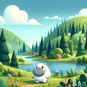 Cute Chubby Creature in Scandinavian Forest | Tranquil Landscape