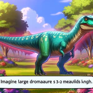 Large Dromaeosaurid Dinosaur with Vibrant Colors and Magical Elements