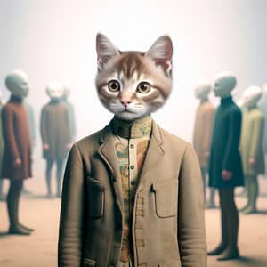 Surreal Cat-Girl Art: Enigmatic and Intriguing Visual