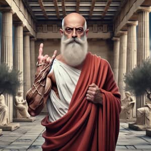 Philosopher in Greek Toga with Modern Twist