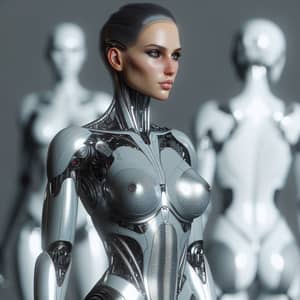 Tall Slender Feminine Android with Iron Body | Transformers Robot