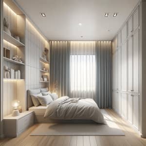 Cozy 13 Sqm Bedroom Design with Bed Opposite Window