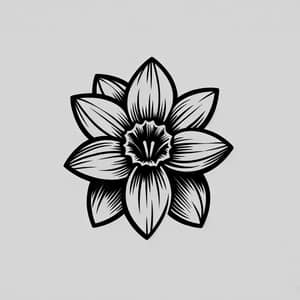 Minimalist Narcissus Flower Tattoo Design