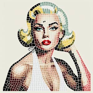 Retro Hollywood Actress Mosaic | Pop Art Style