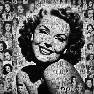 Vintage Pin-up Girls Mosaic with Marilyn Monroe