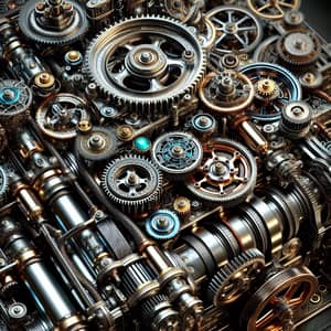 Steampunk Mechanical Engine: Gears & Piston Intricacies