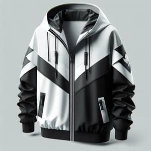 Stylish Unisex Windbreaker Jacket in Black and White | Practical & Fashionable