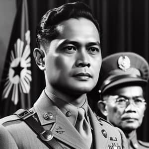 Mid-20th Century Filipino Political Figure in Military Uniform