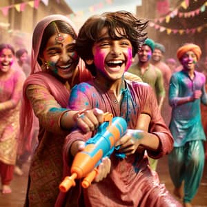 Krishna & Radha Celebrate Holi | Colorful Festivities